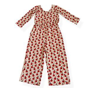 Alice + Ames Wide Leg Jumpsuit Apples Cotton Girls 5